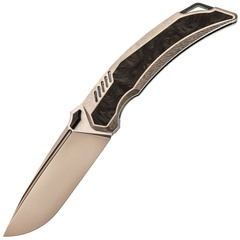 Фото Складной нож TuoTown Tiburon satin, сталь Tmax, рукоять Grey Crystal Ti/Chaotic Black CF