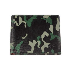 Фото Портмоне ZIPPO, зелёно-чёрный камуфляж, натуральная кожа, 10,8×1,8×8,6 см