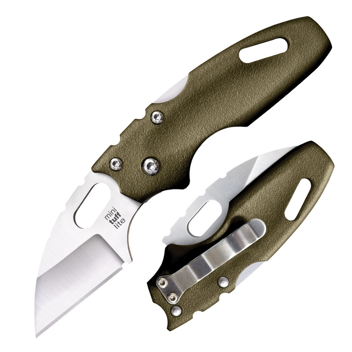 Складной нож Mini Tuff Lite Plain Cold Steel, сталь 4034SS, рукоять оливковый Griv-Ex