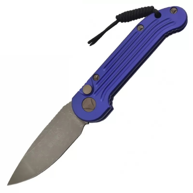 Автоматический складной нож Microtech Large UDT, клинок под бронзу, сталь M390, рукоять фиолетовый алюминий