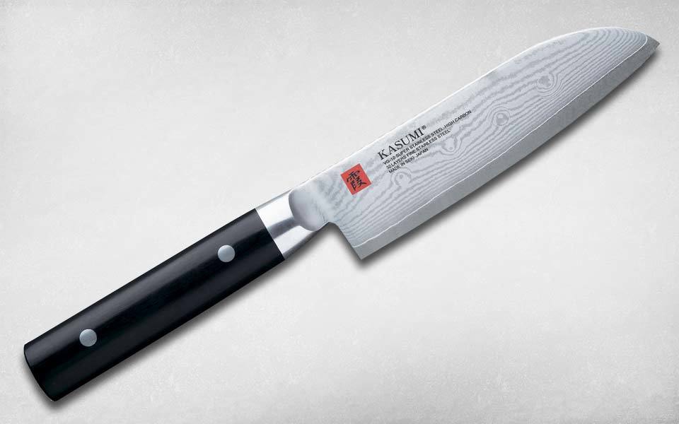Нож кухонный Сантоку 130 мм Kasumi 84013, сталь VG-10, рукоять дерево