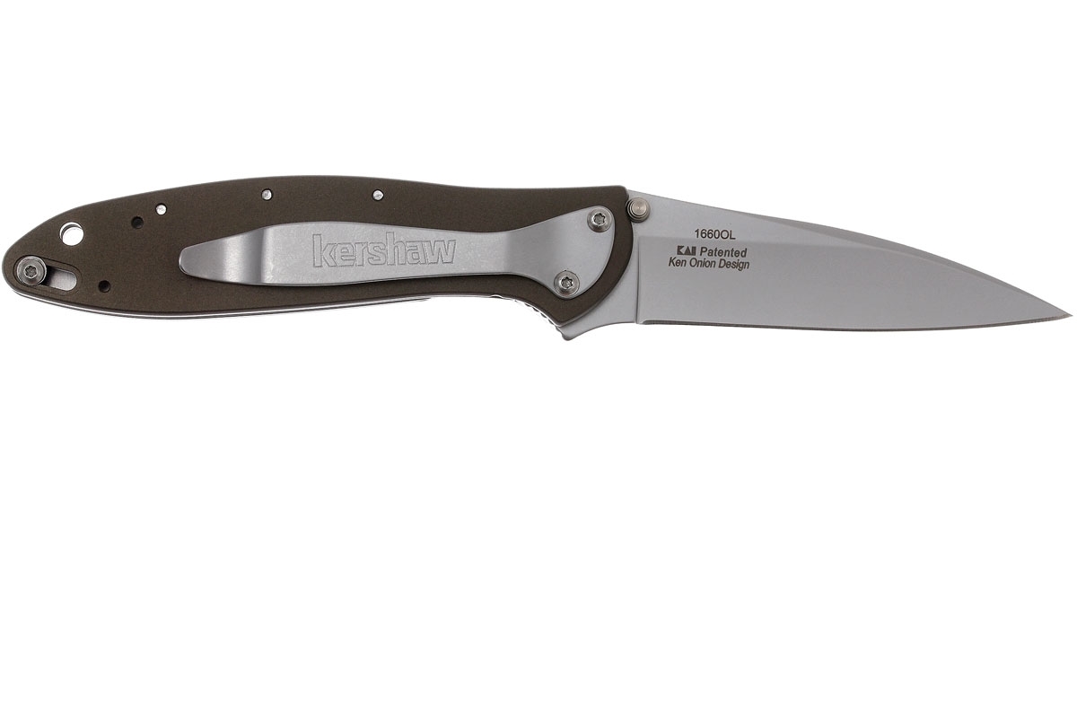Складной нож Leek - Kershaw 1660OL, сталь Sandvik™ 14C28N, рукоять анодированный алюминий оливкового цвета - фото 4