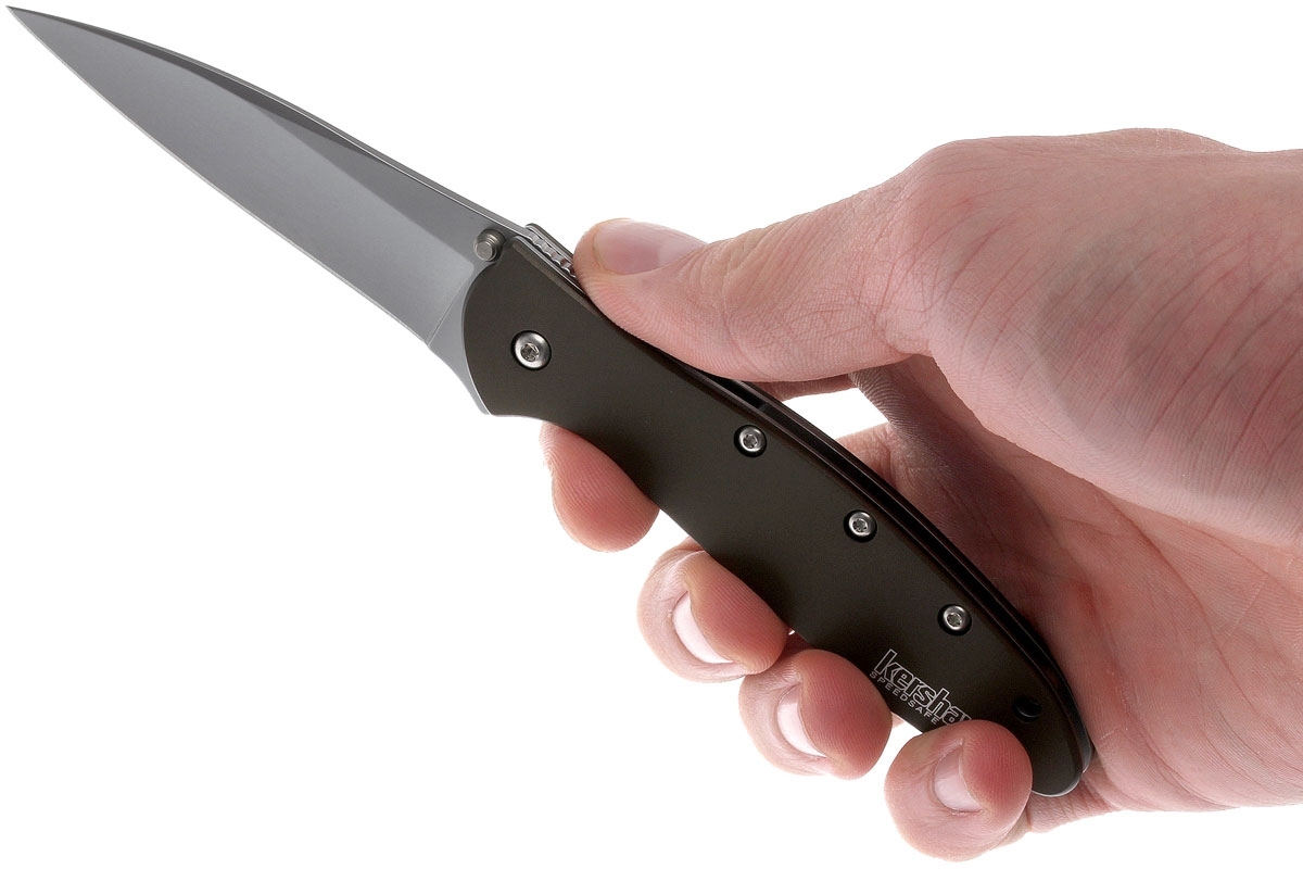 Складной нож Leek - Kershaw 1660OL, сталь Sandvik™ 14C28N, рукоять анодированный алюминий оливкового цвета - фото 9