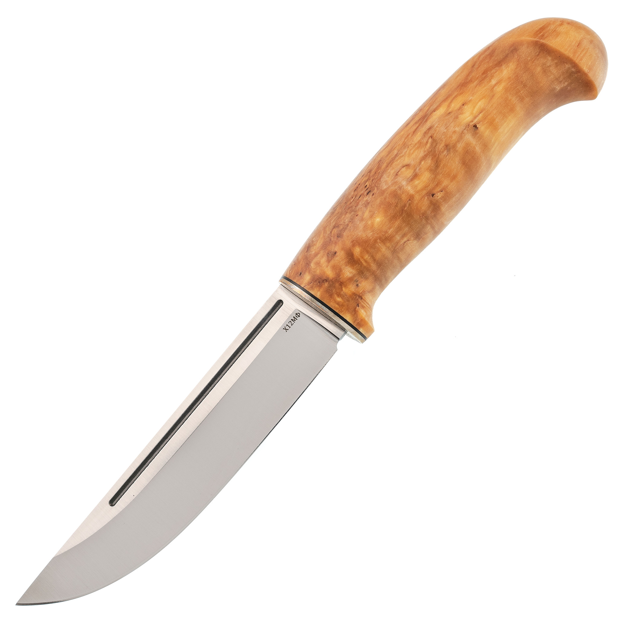 Нож Барбус, сталь Х12Ф1, карельская береза
