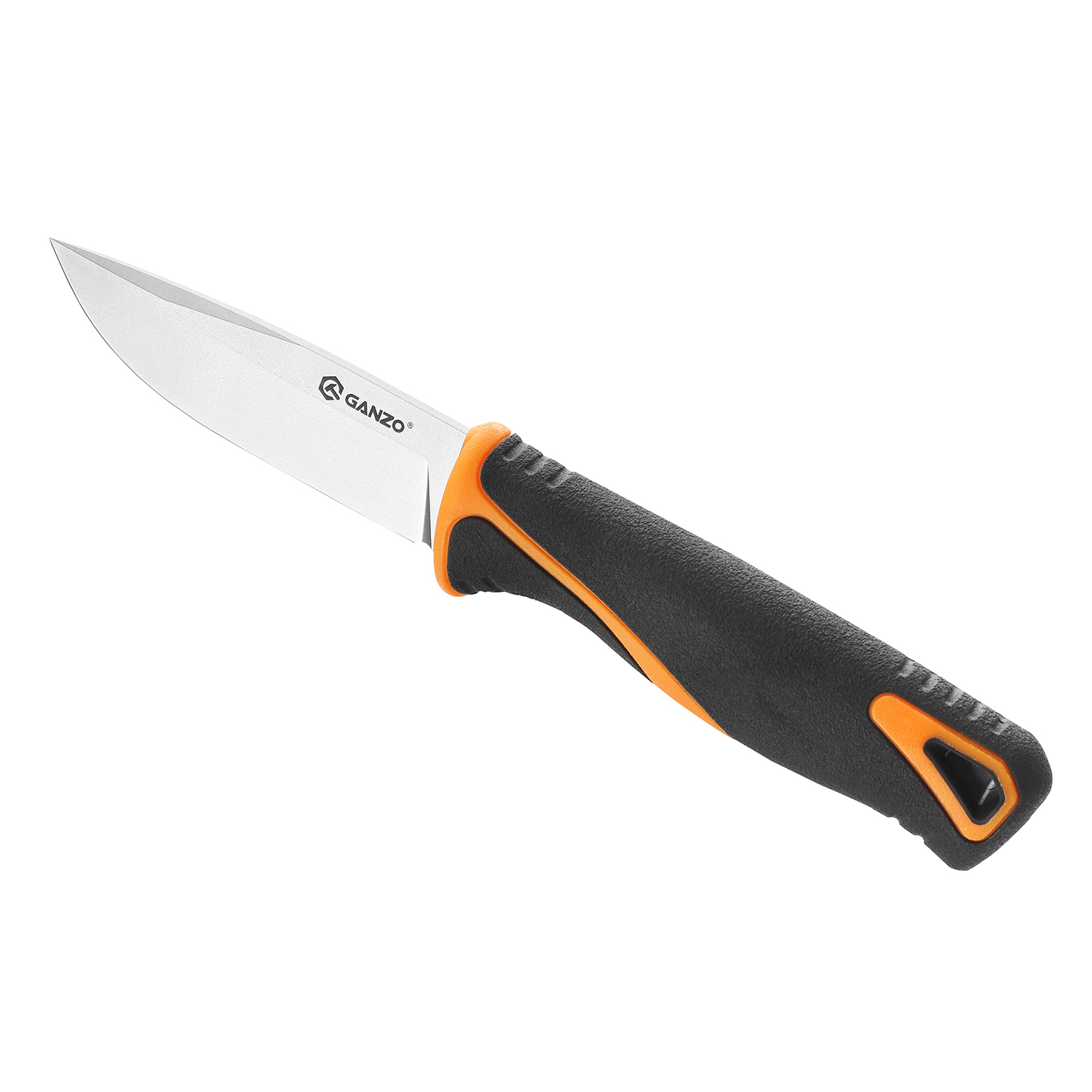 Нож Ganzo Fixed/Case, сталь 9Cr14Mov, рукоять прорезиненный пластик, чернo-оранжевый - фото 2
