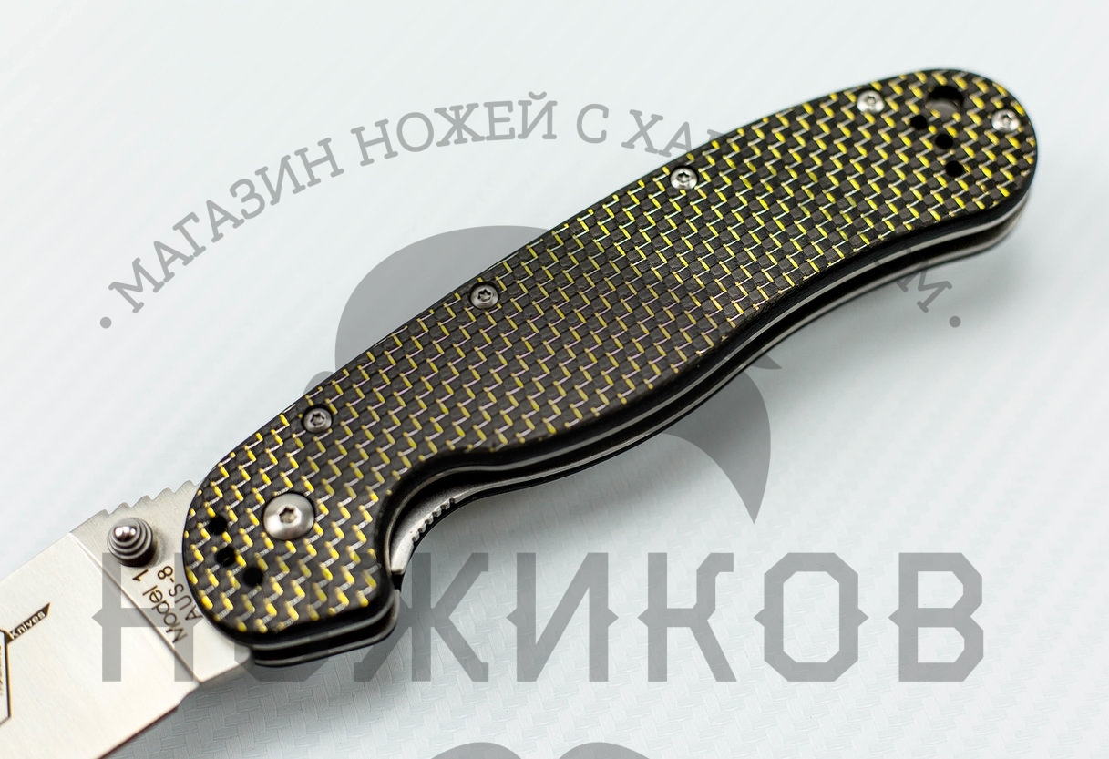Складной нож Крыса 1, сталь AUS-8, карбон черный - фото 4