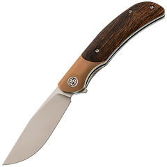 Фото Складной нож Petrified Fish Hourglass, сталь K110, рукоять дерево, sandal wood