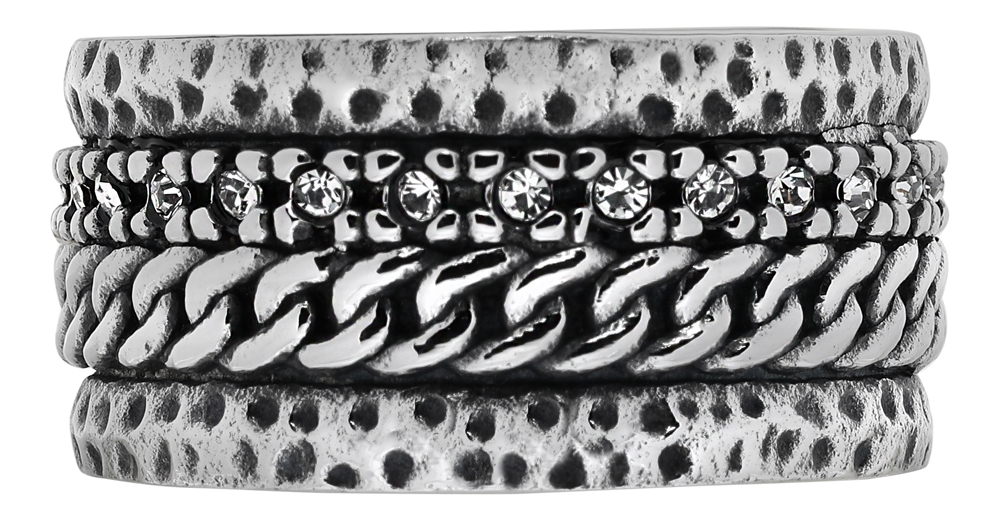 Кольцо ZIPPO, серебристое, с цепочным орнаментом, нержавеющая сталь, диаметр 22,3 мм от Ножиков