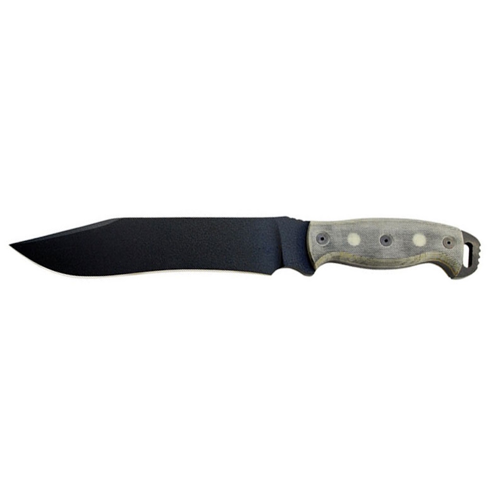 Нож с фиксированным клинком Ontario NS-9, фосфорные доты, сталь 5160, рукоять микарта, gray/black