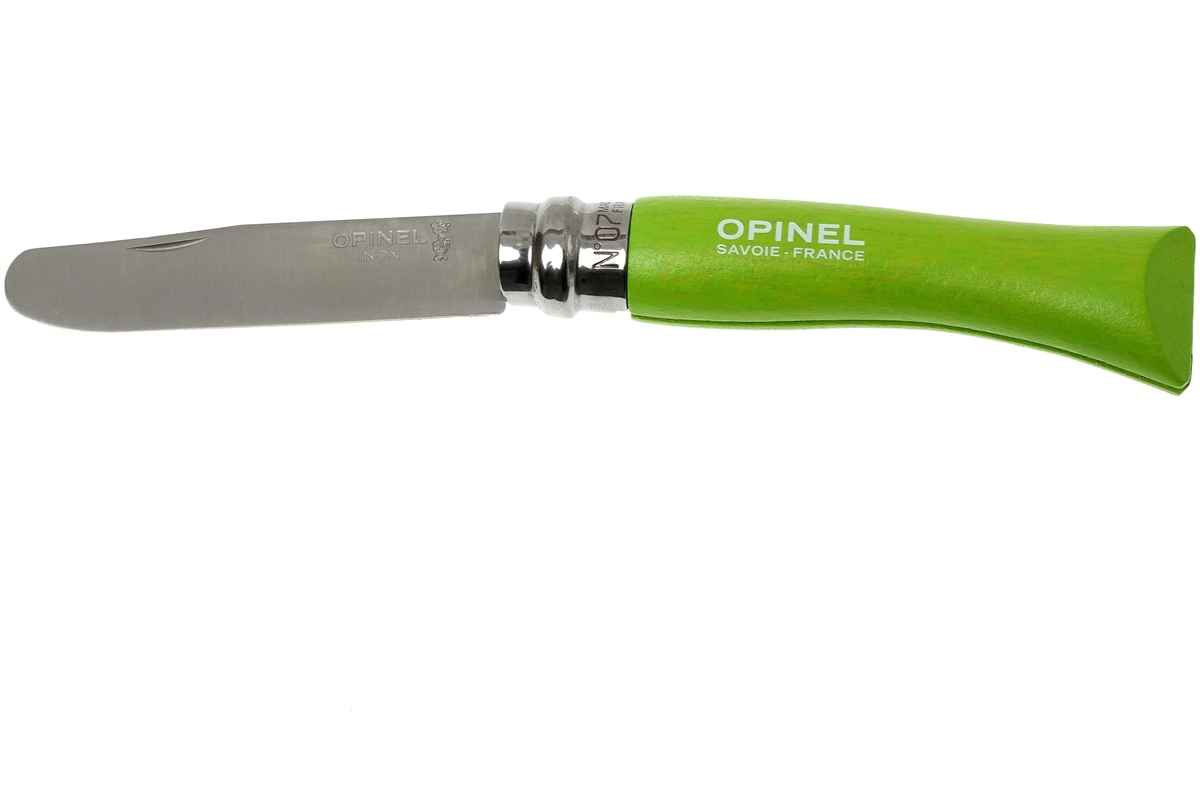 Складной нож Opinel №7 My First Opinel Green-Apple, закругленное острие, Sandvik 12C27, рукоять берёза, зеленый - фото 2
