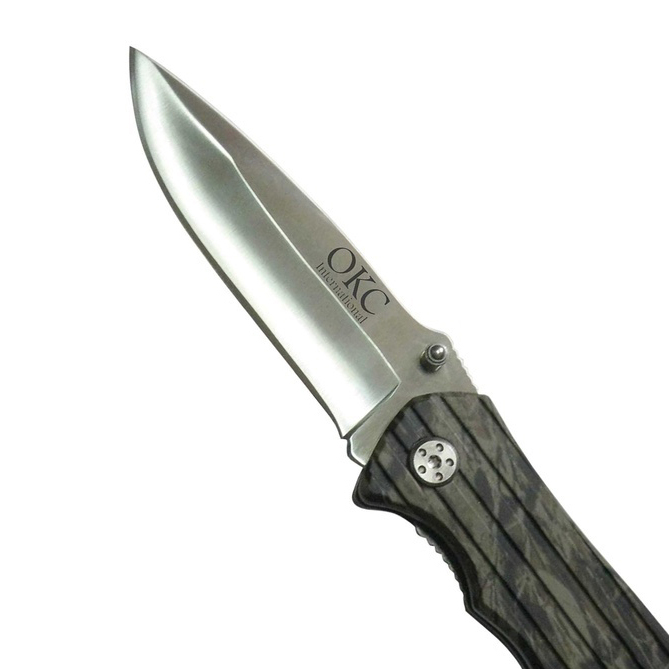 Нож складной OKC, сталь 7Cr17MoV, рукоять термопластик GRN, камуфляж - фото 2