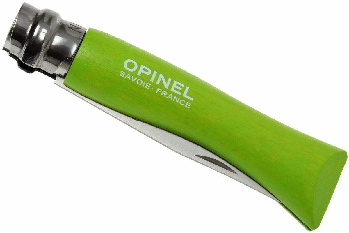 Складной нож Opinel №7 My First Opinel Green-Apple, закругленное острие, Sandvik 12C27, рукоять берёза, зеленый - фото 5