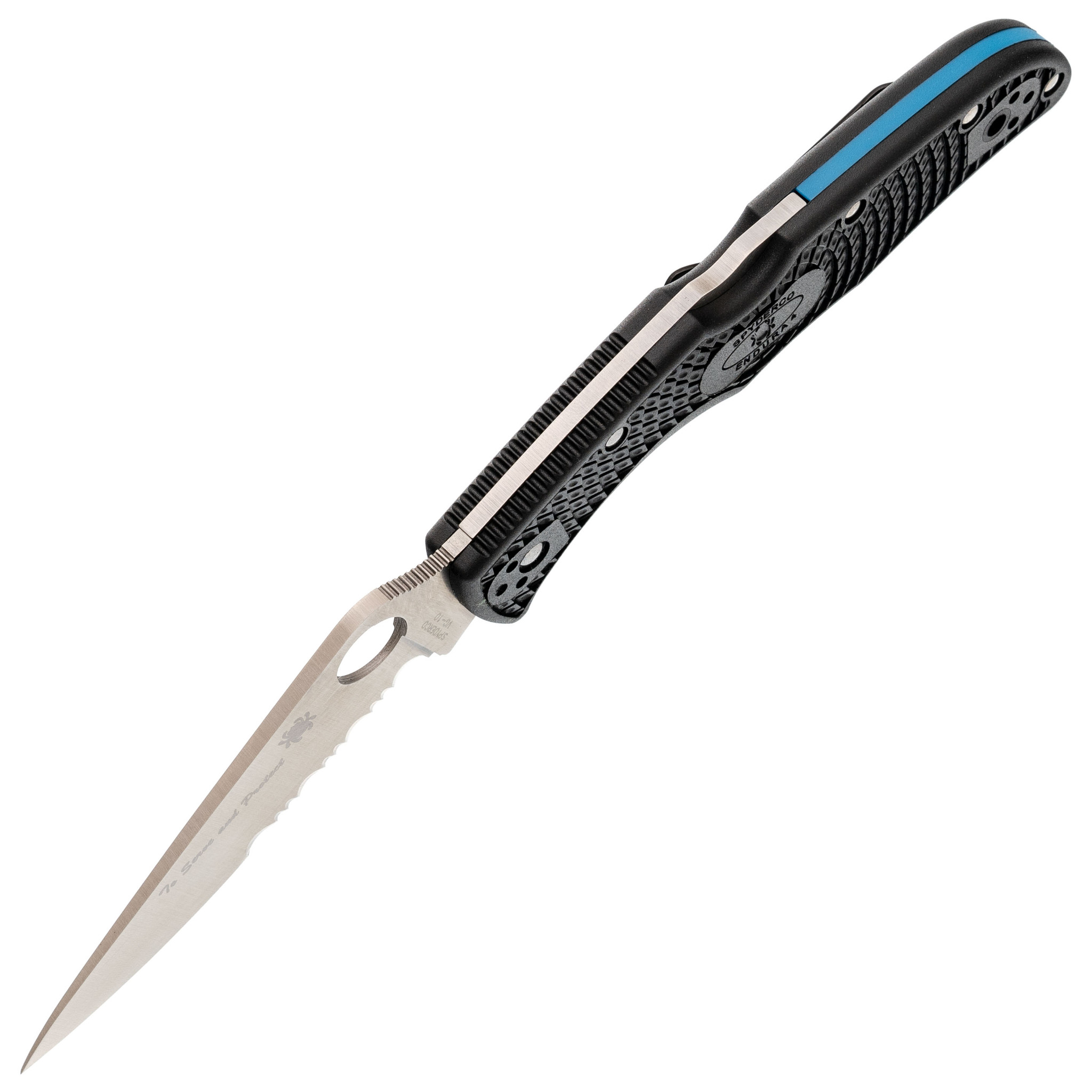 Складной нож Spyderco Endura Blue Line, сталь VG-10, рукоять FRN - фото 2