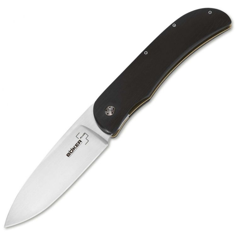 Складной нож Exskelibur 1 VG-10, Boker Plus 01BO032, сталь VG-10 Satin Plain, рукоять стеклотекстолит G10, чёрный