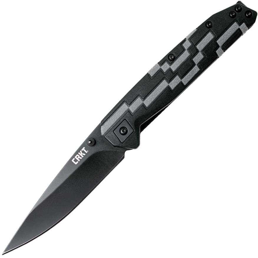 Полуавтоматический складной нож Hyperspeed, CRKT 7020, сталь 8Cr14MoV Black Oxide Coating, рукоять термопластик GRN
