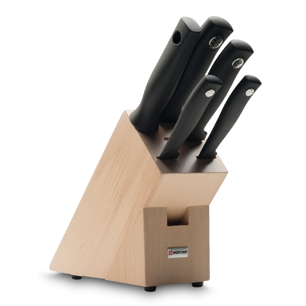 Набор кухонных ножей 4 шт., муссат на деревянной подставке 9829, серия Silverpoint