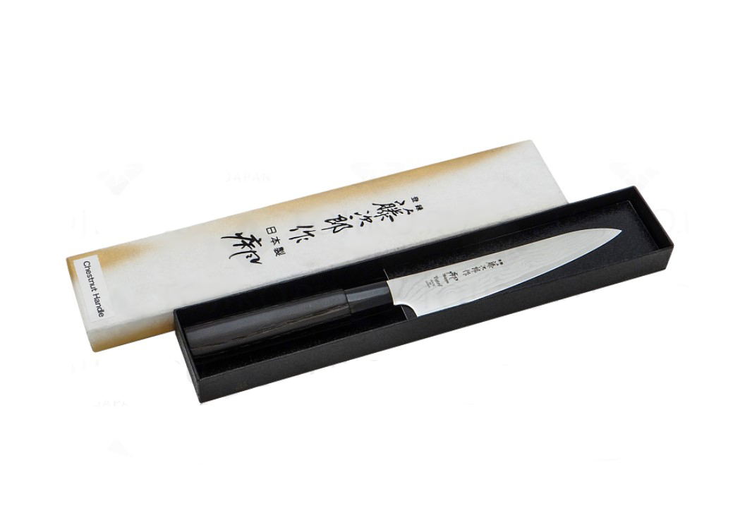 Нож Универсальный Shippu, Tojiro, FD-592, сталь VG-10, коричневый, в картонной коробке - фото 2