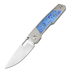 Фото Складной нож Artisan Cutlery Gambit, сталь S90V, рукоять титан/тимаскус, серый/голубой