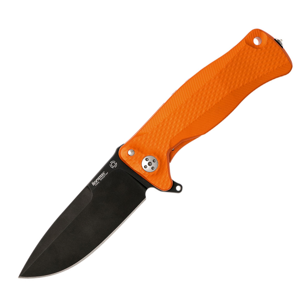 Нож складной LionSteel SR11A OB ORANGE, сталь Uddeholm Sleipner® Black Finish, рукоять алюминий (Solid®), оранжевый - фото 1
