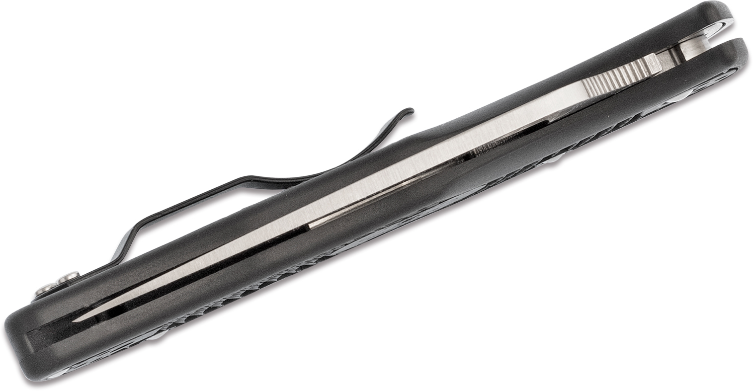Складной нож ENDELA Spyderco C243SBK, сталь VG-10 Satin Serrated, рукоять термопластик FRN, чёрный - фото 10