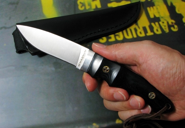 Нож с фиксированным клинком Magnum Trail - Boker 02SC099, сталь 440A Satin, рукоять микарта, чёрный - фото 6