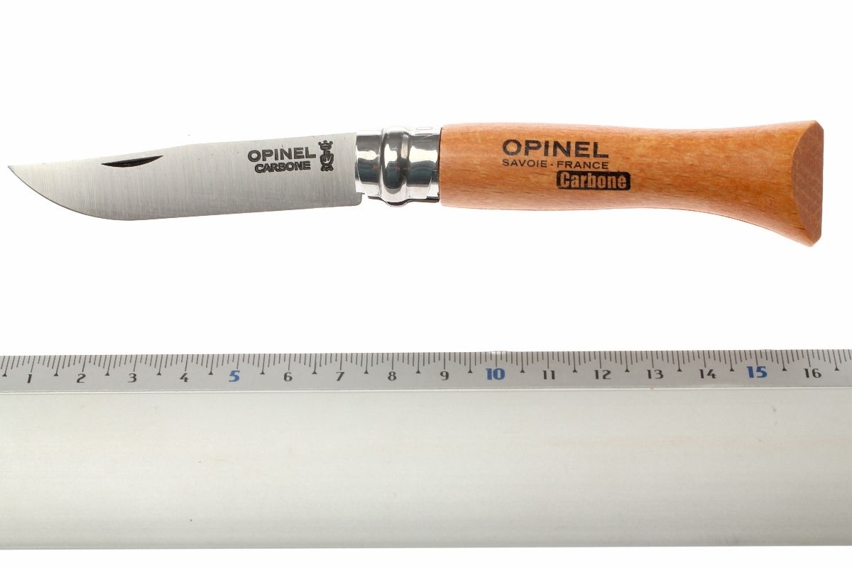 Складной нож Opinel №6, сталь лезвия XC90 Carbon steel, рукоять из дерева бука, блистер от Ножиков
