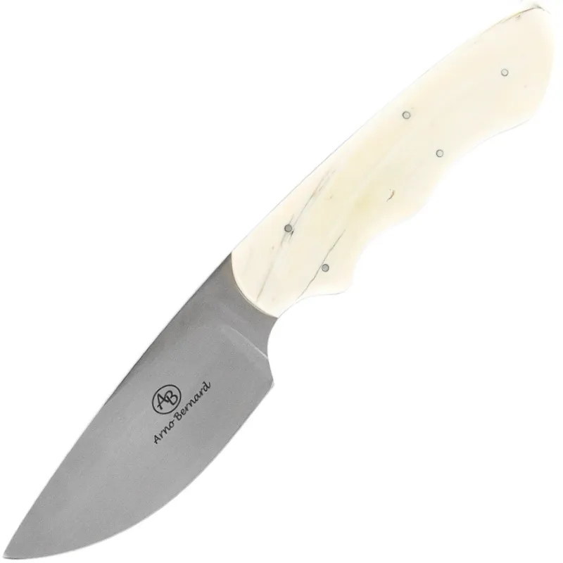 Нож с фиксированным клинком Arno Bernard Great White, сталь N690, рукоять клык бородавочника - фото 1