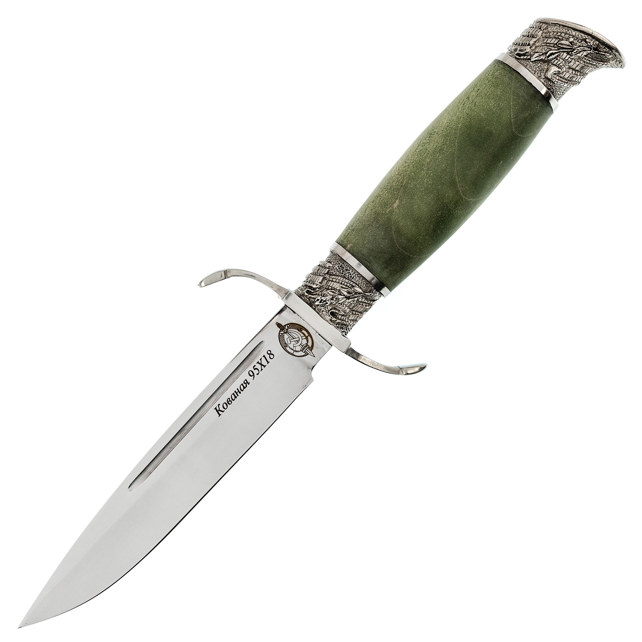 Нож Финка НКВД, сталь 95х18, карельская береза зеленая нож финский 2 сталь х12мф карельская берёза