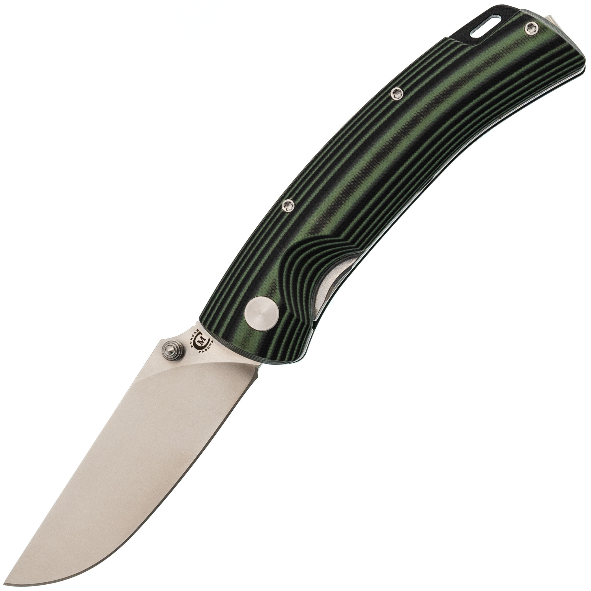 Складной нож Аляска, сталь VG-10, рукоять G10 черно-зеленая