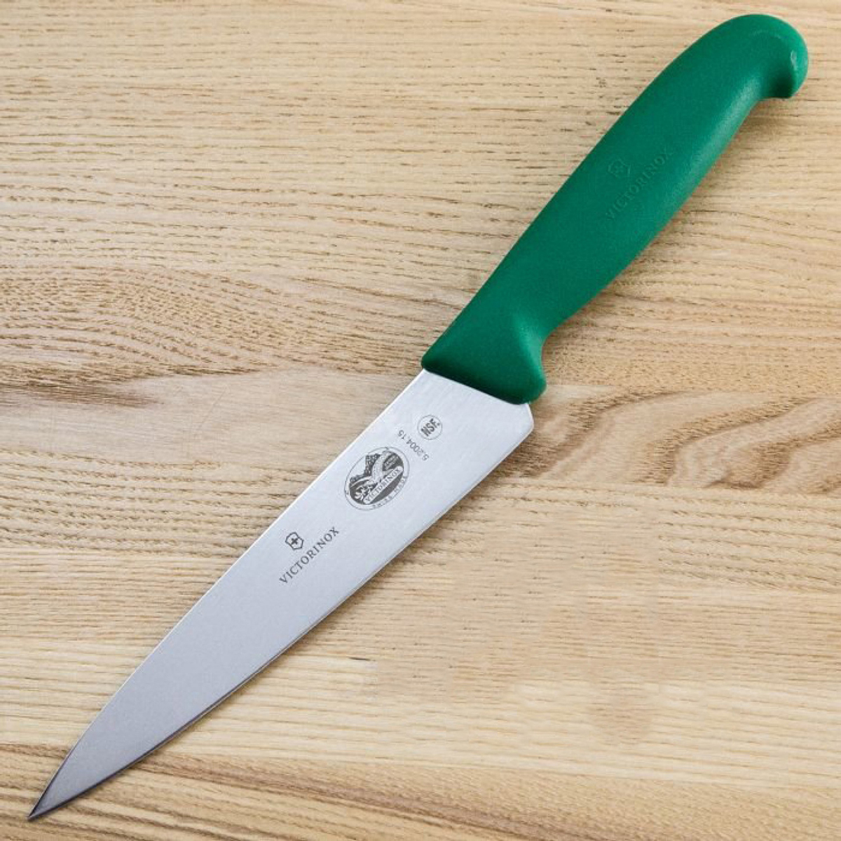 фото Кухонный нож victorinox, сталь x50crmov15, рукоять полипропилен, зеленый