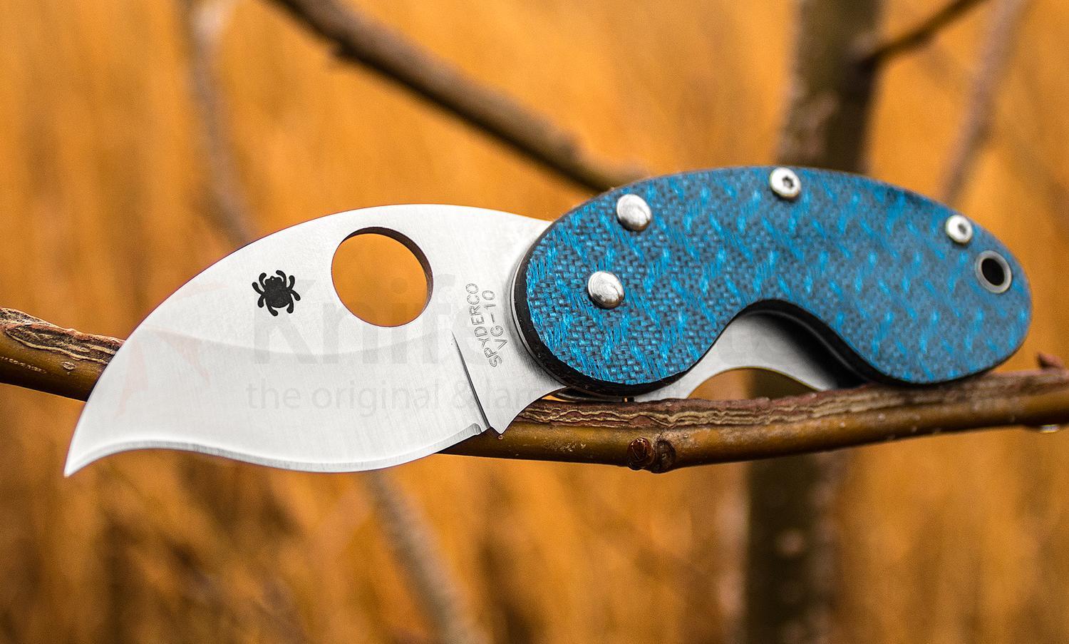 фото Нож складной spyderco cricket blue c29gfblp, сталь vg-10, рукоять стекловолокно