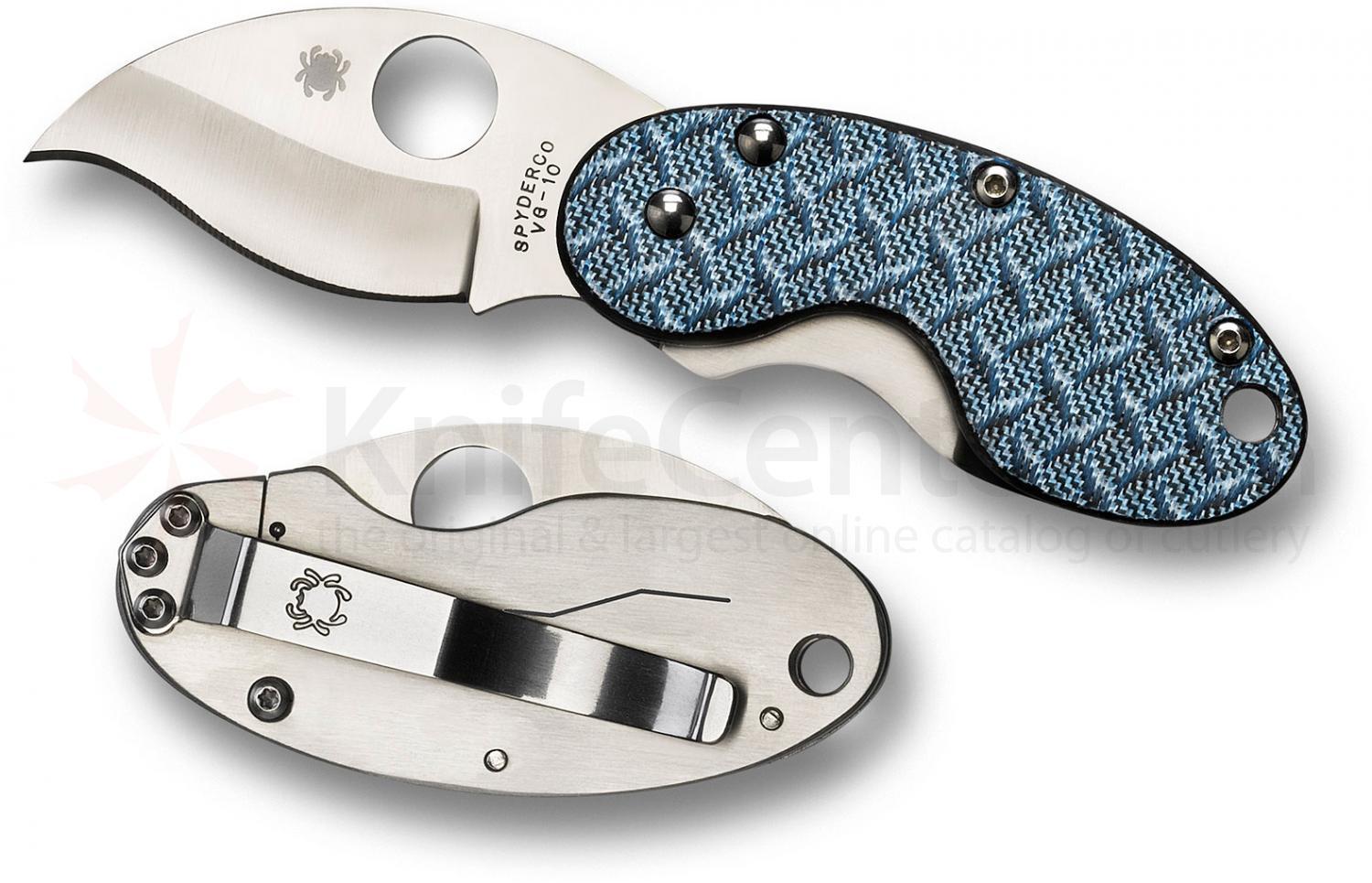 фото Нож складной spyderco cricket blue c29gfblp, сталь vg-10, рукоять стекловолокно