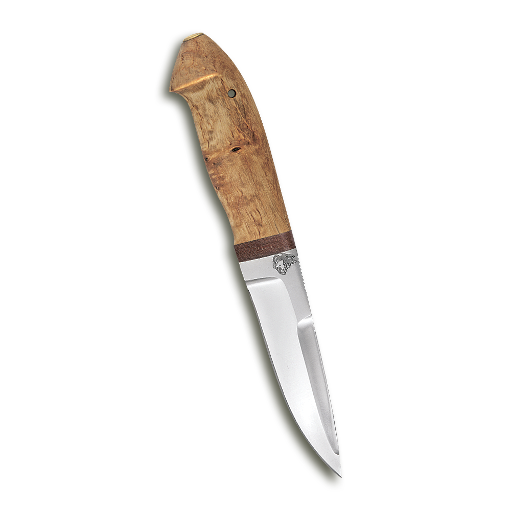 Нож Хаски, АиР, карельская береза, 95х18 ножницы когтерезы с упором для пальца отверстие 6 мм черные с красным