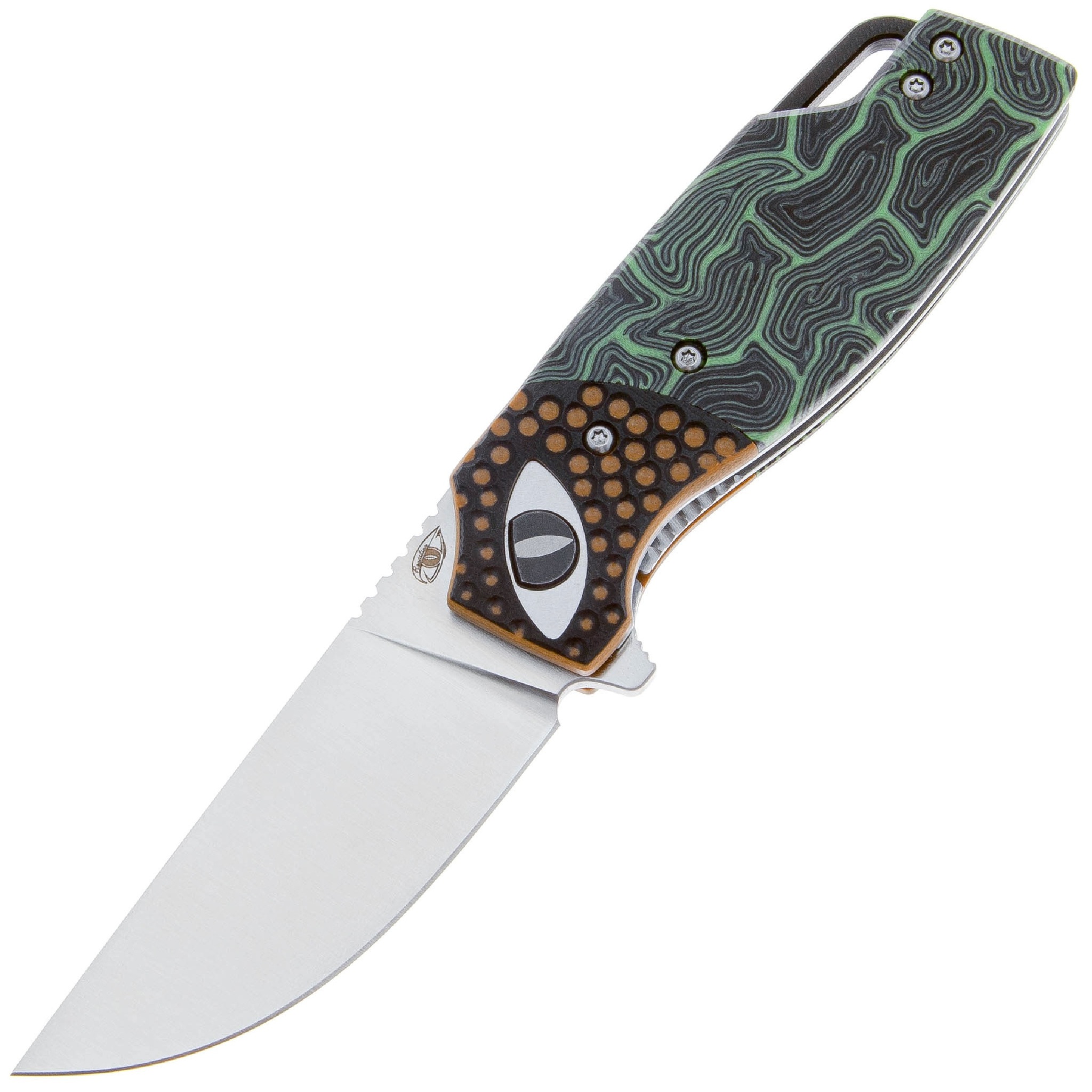Складной нож Рептилия-03 Reptilian, сталь D2, рукоять Green G10