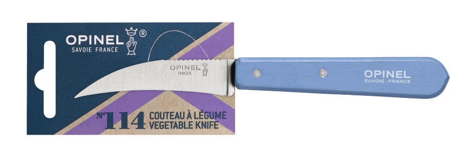 Нож для чистки овощей Opinel №114, деревянная рукоять, нержавеющая сталь, синий от Ножиков