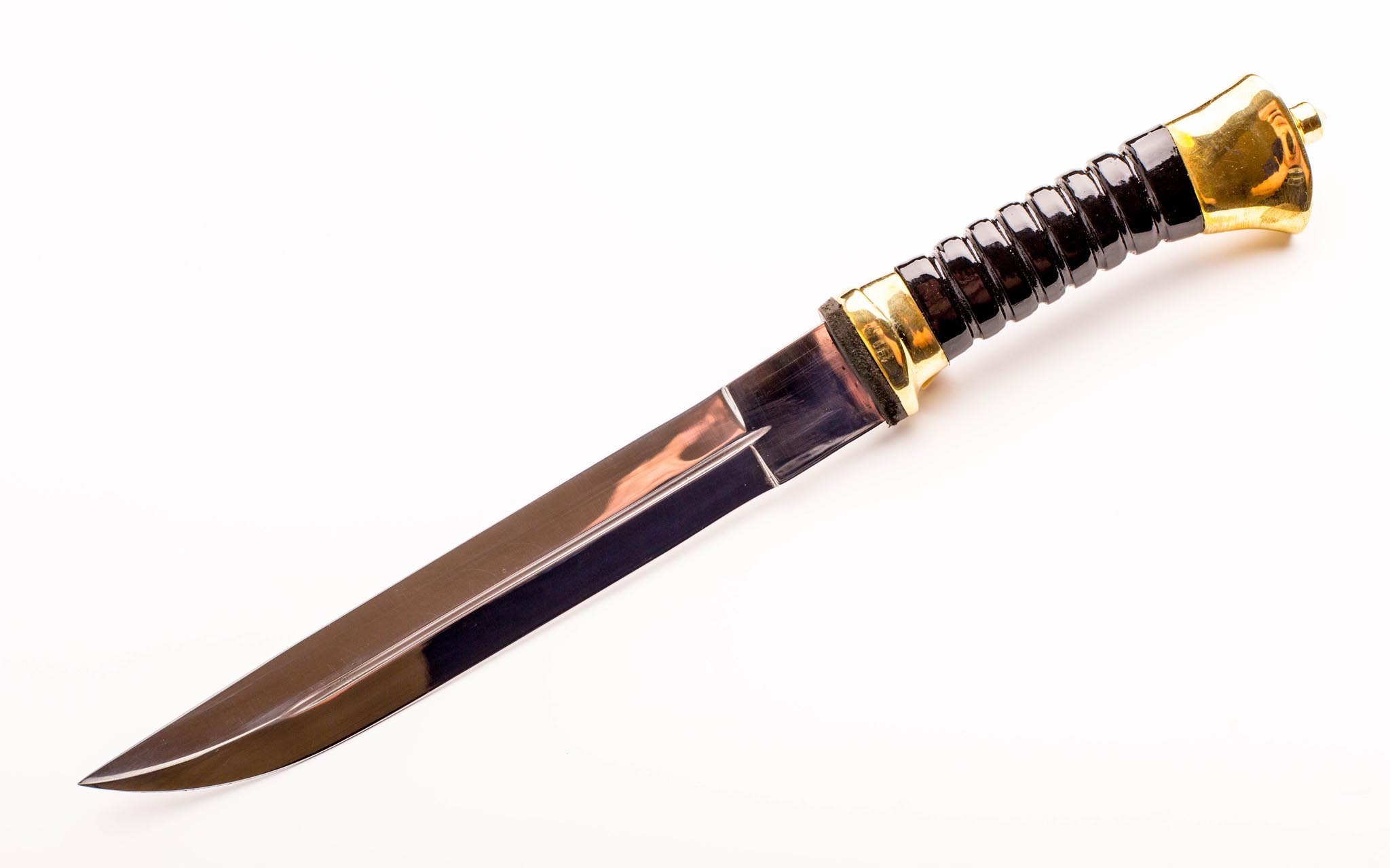 Нож Пластунский 65Г, с  кожаными ножнами на ногу - фото 4