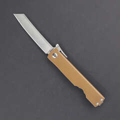 Фото Нож Daggerr Higonokami stonewash, сталь VG-10, рукоять сталь, коричневый