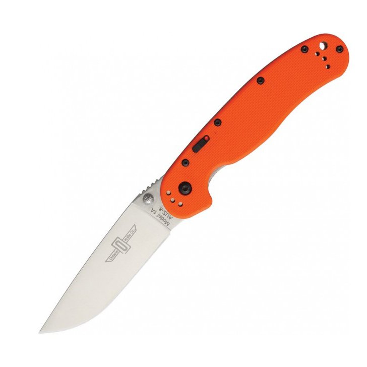 фото Полуавтоматический складной нож okc rat 1a, сталь aus-8, рукоять стеклотекстолит g-10, оранжевый ontario