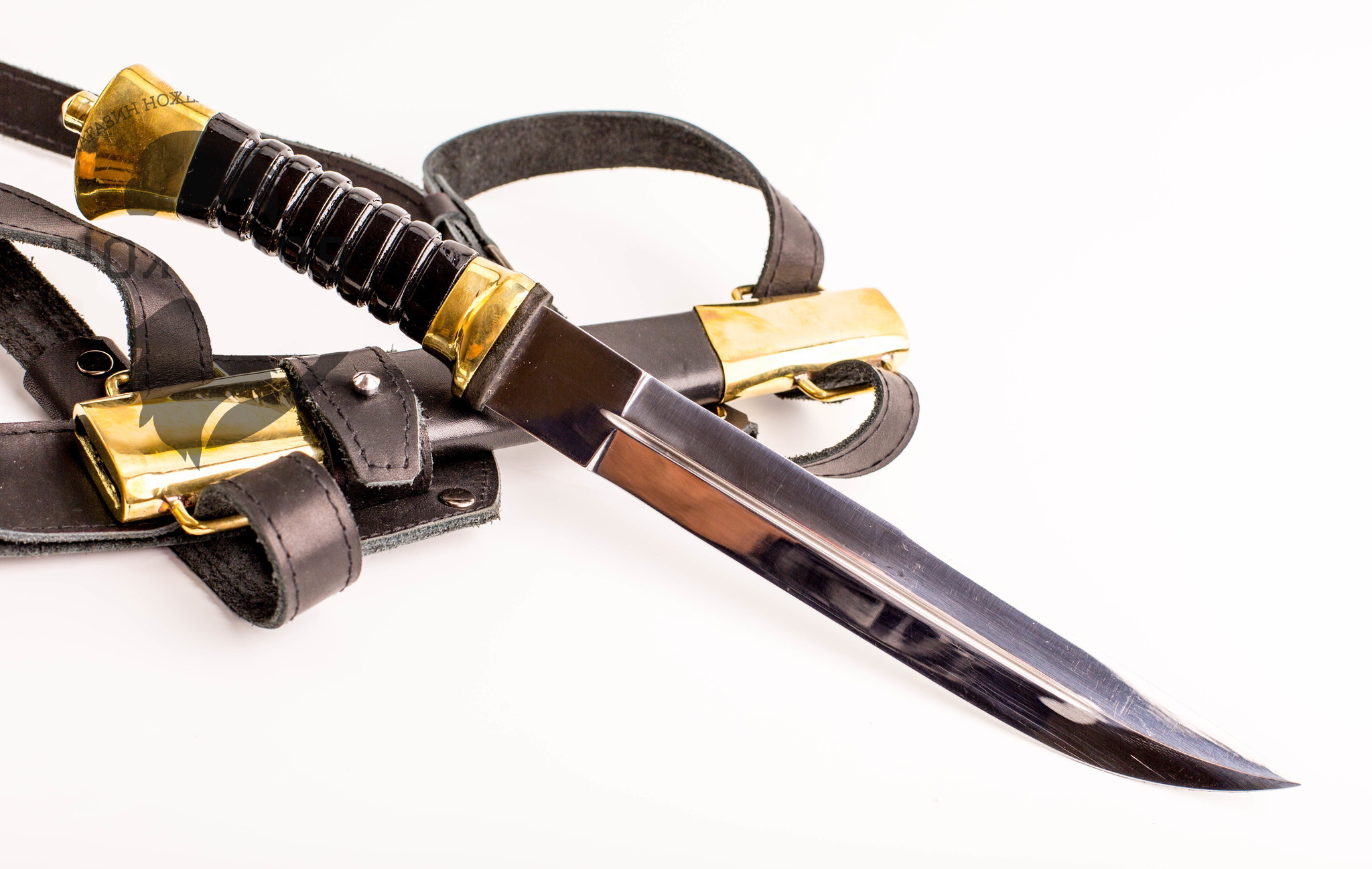 Фото 6 - Нож Пластунский 65Г, с  кожаными ножнами на ногу от Военный антиквариат