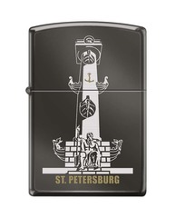 Фото Зажигалка ZIPPO Ростральная колонна, с покрытием Black Ice®