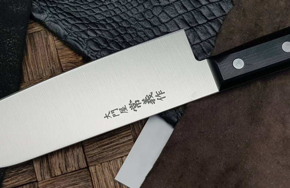 Нож кухонный Сантоку Shimomura, сталь молибден ванадиевая, рукоять пластик ABS - фото 3