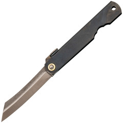 Фото Нож складной Higonokami Nagao Kanekoma, сталь AoGami, японский традиционный, рукоять нержавеющая сталь черная