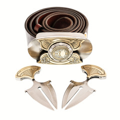 Фото Ремень-нож Череп Keeperbelt, латунь