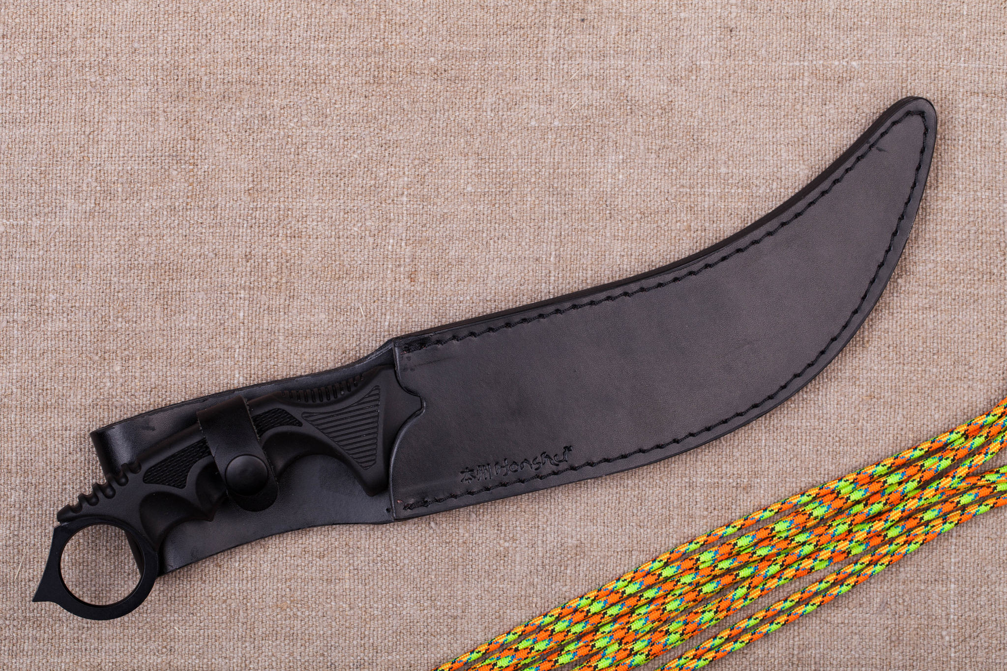 Нож с фиксированным клинком Honshu Aizu Ring Fighter, сталь 7Cr17MoV, рукоять Kraton, в чехле от Ножиков