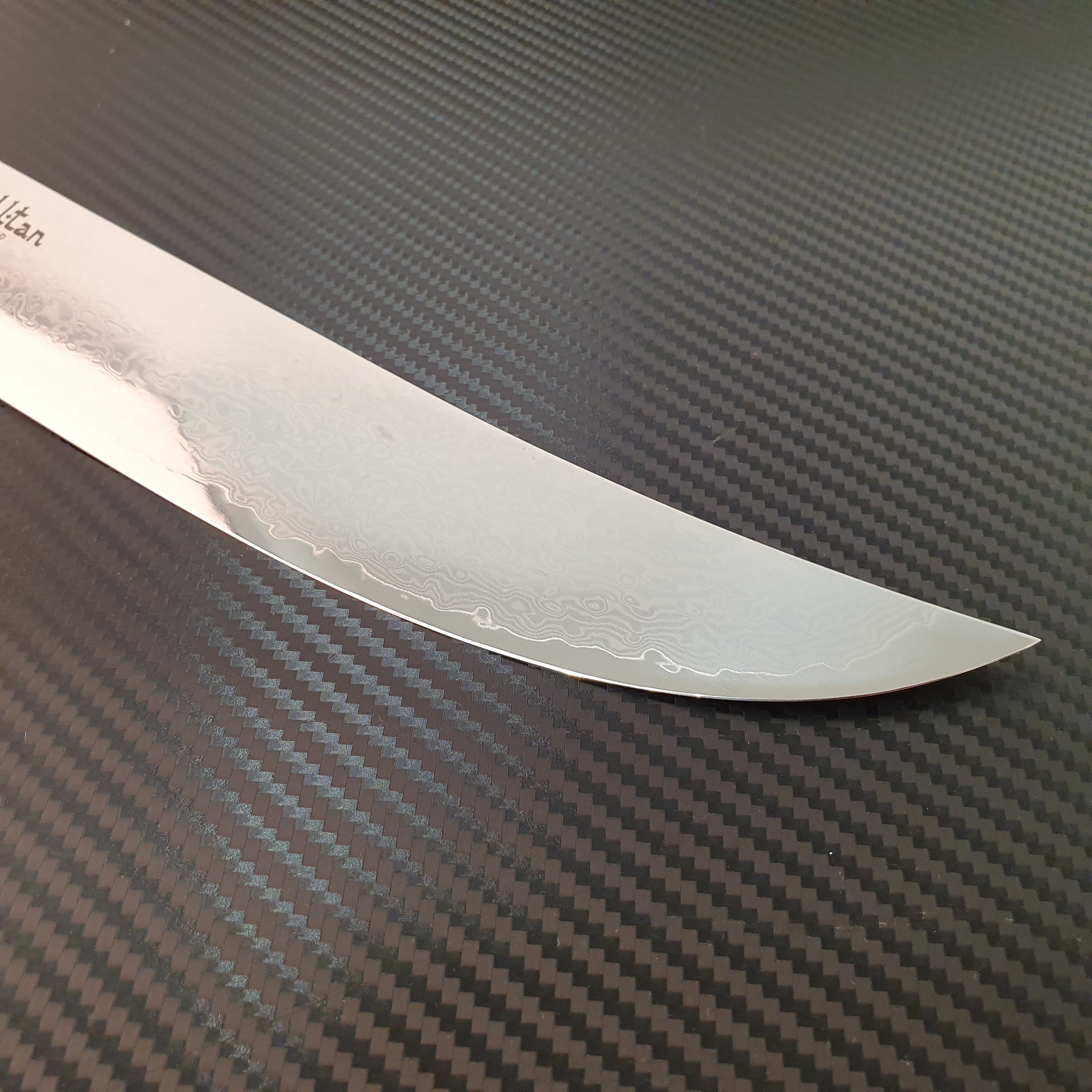 Нож кухонный Samura Sultan пчак, сталь дамаск, G10, 210 мм, черный от Ножиков