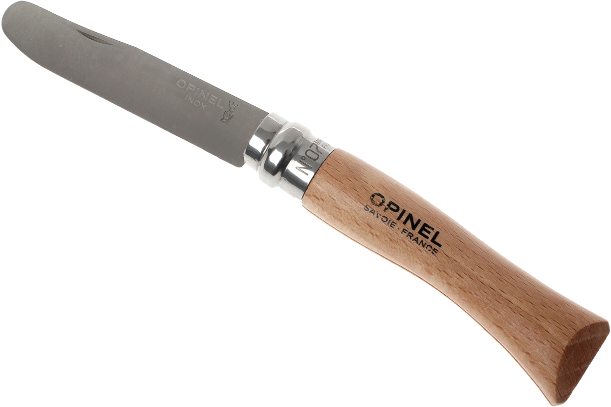 фото Складной нож opinel №7 my first opinel, закругленное острие, сталь sandvik 12c27, рукоять лакированный бук