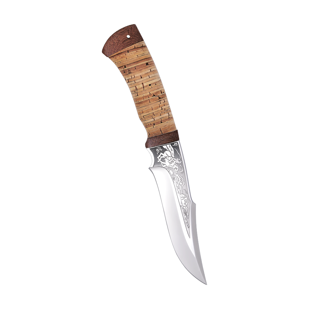 Нож Хазар, АиР, береста, 95х18 ножницы когтерезы с упором для пальца отверстие 6 мм зеленые с белым