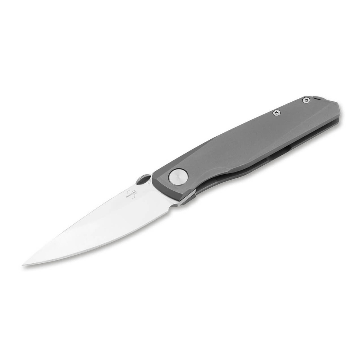 Складной нож Boker Connector Titan, сталь CPM-S35VN, рукоять титан ножницы когтерезы с упором для пальца отверстие 6 мм белые с чёрным