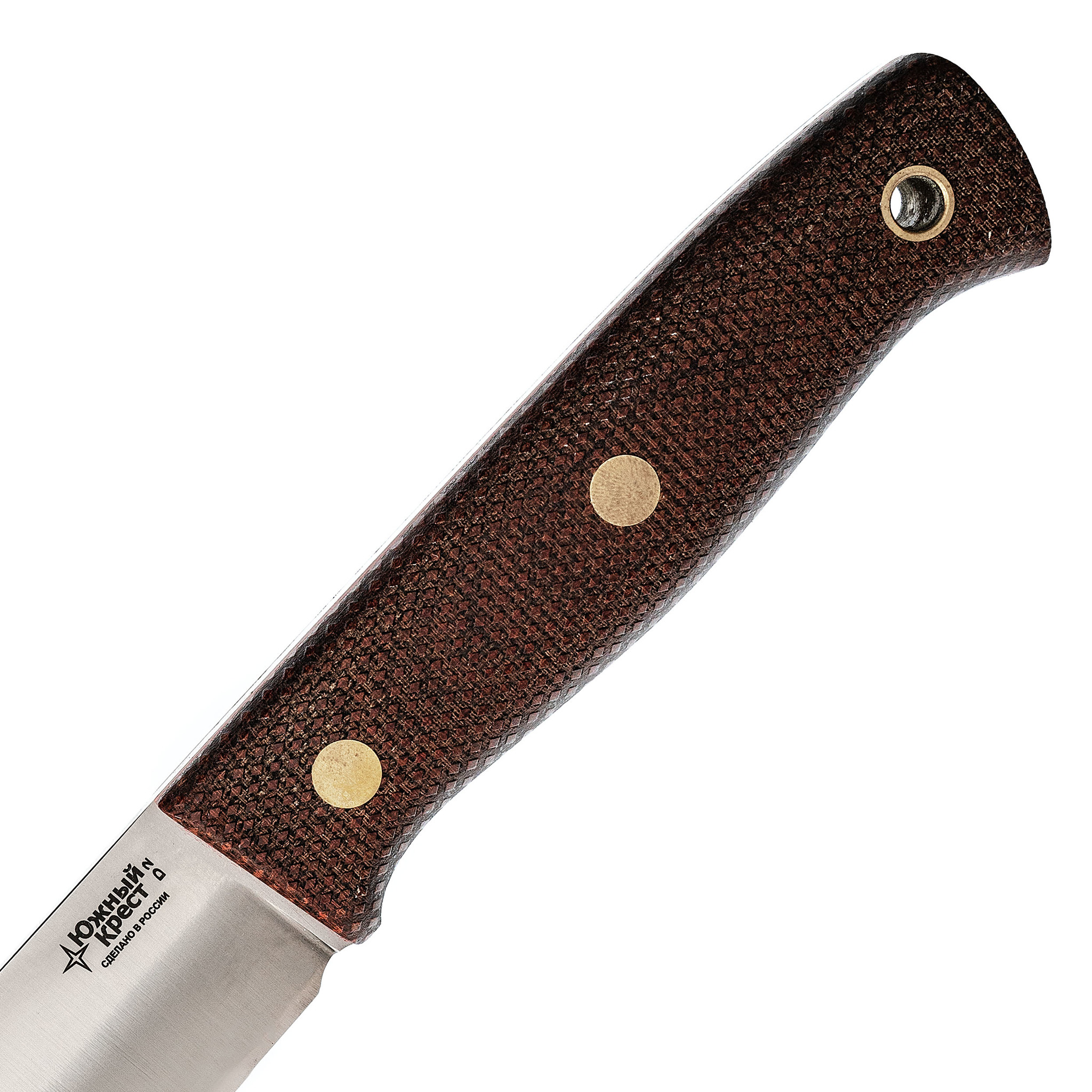 Нож туристический Модель Х, сталь D2, рукоять микарта койот/насечка - фото 3