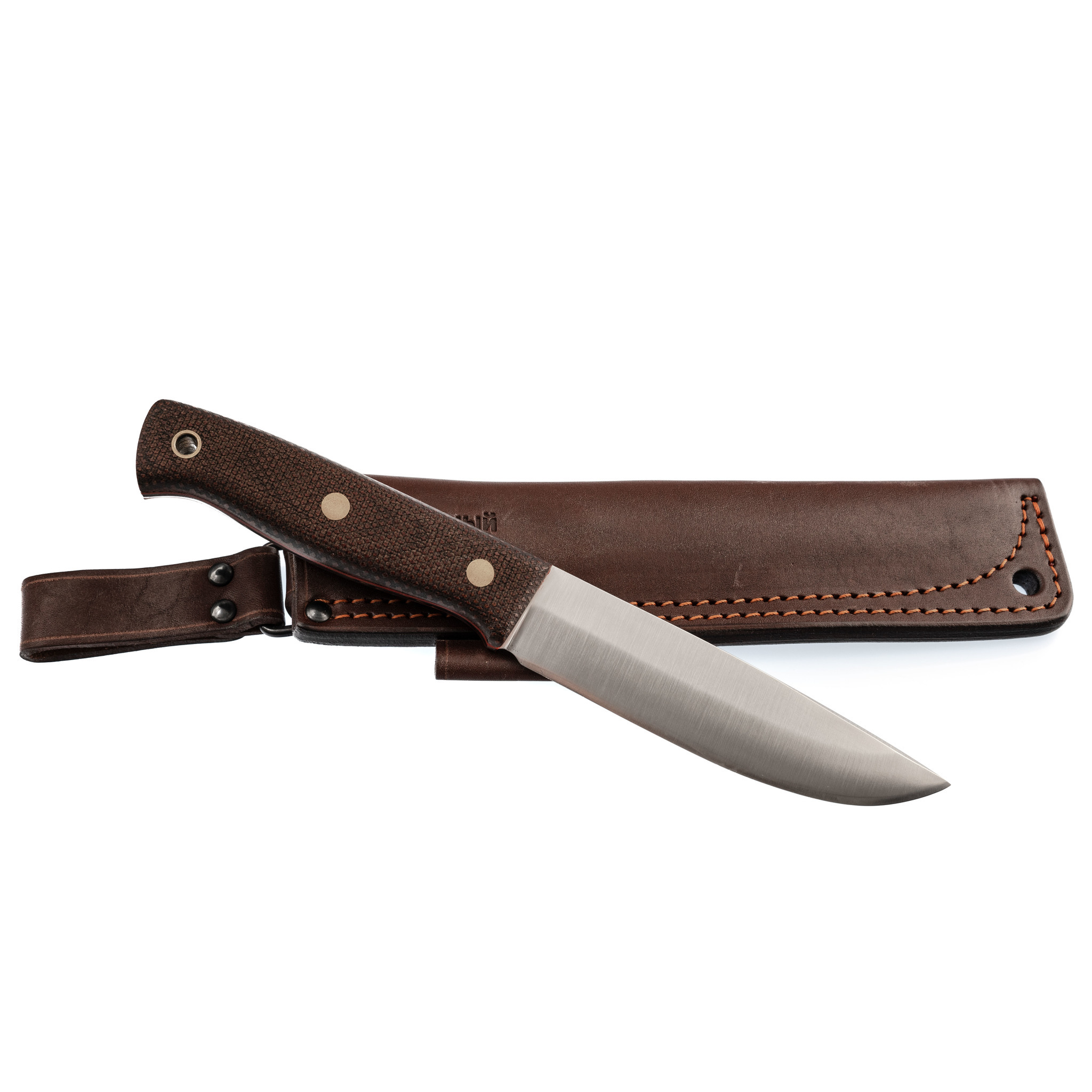 Нож туристический Модель Х, сталь D2, рукоять микарта койот/насечка - фото 5